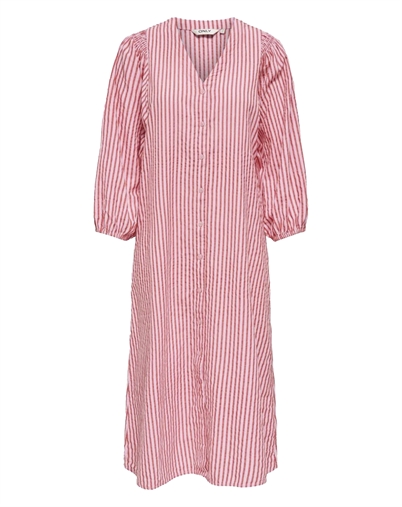 Only - ONLRolly Midi Stripe Kleid - High Risk Red